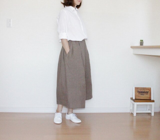*リバティ使用*リネンガウチョパンツ M~Lサイズの画像1枚目