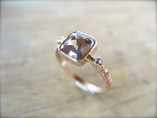 Brown Marble Diamond Ringの画像1枚目
