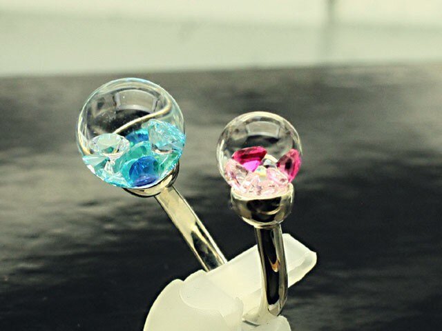 Spiral Bijou Ring S Blue&Redの画像1枚目