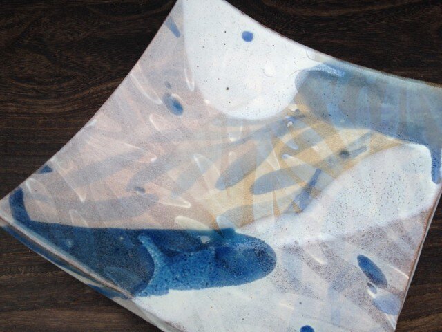 オリーブの葉っぱ柄 大皿の画像1枚目