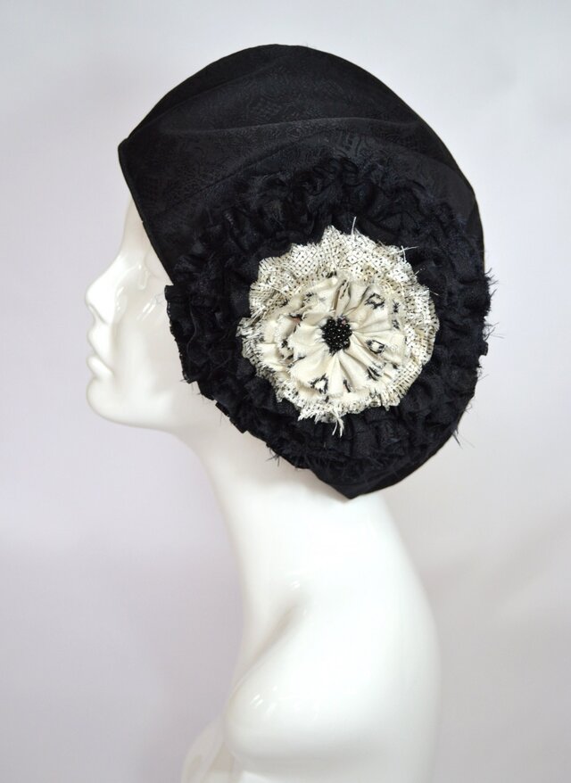 お花ベレー（モノトーン）