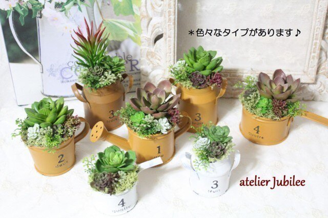 多肉植物寄せ植えアレンジメント フェイク Iichi ハンドメイド クラフト作品 手仕事品の通販