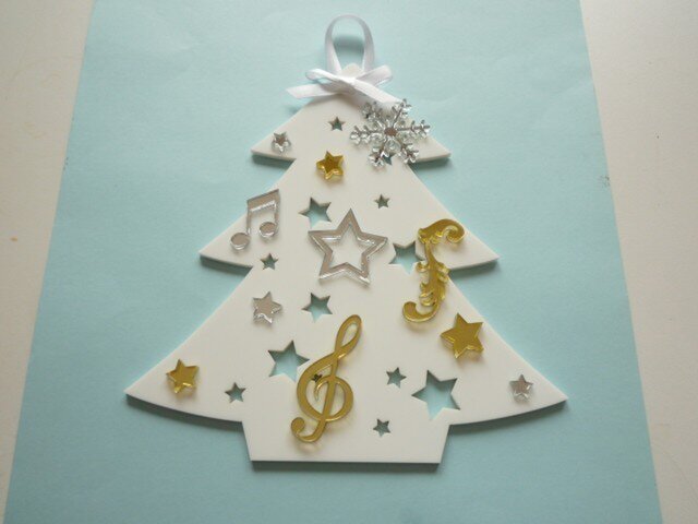アクリルのクリスマスツリー(壁掛)№5の画像1枚目