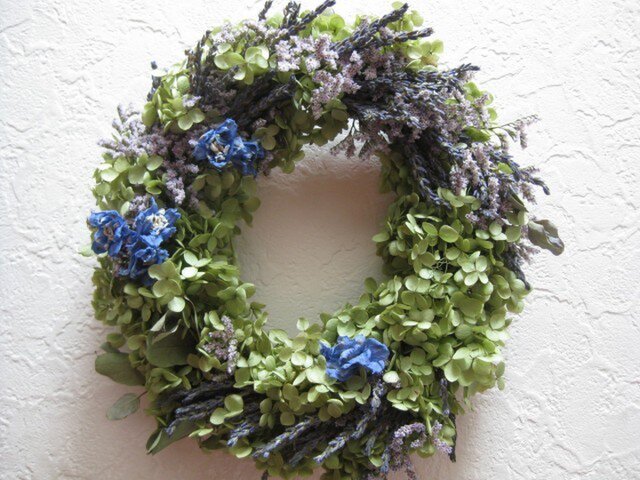 アナベルとラベンダーのwreathの画像1枚目