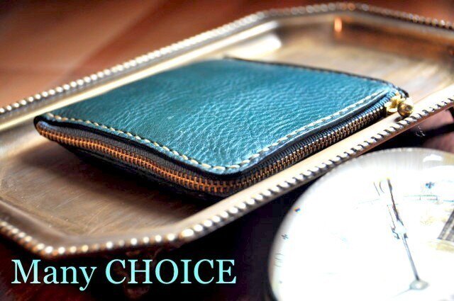 【訳アリ格安品】Carving Wallet ターコイズ本革 財布 店頭品　本物 イタリアンオイルレザーアリゾナ・L型財布（ターコイズ） | iichi 日々