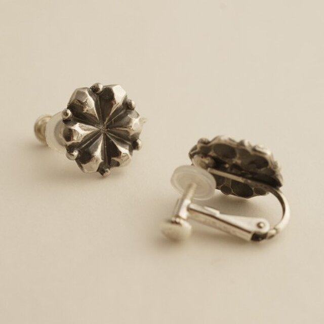 Button earring A {EP017SV}の画像1枚目