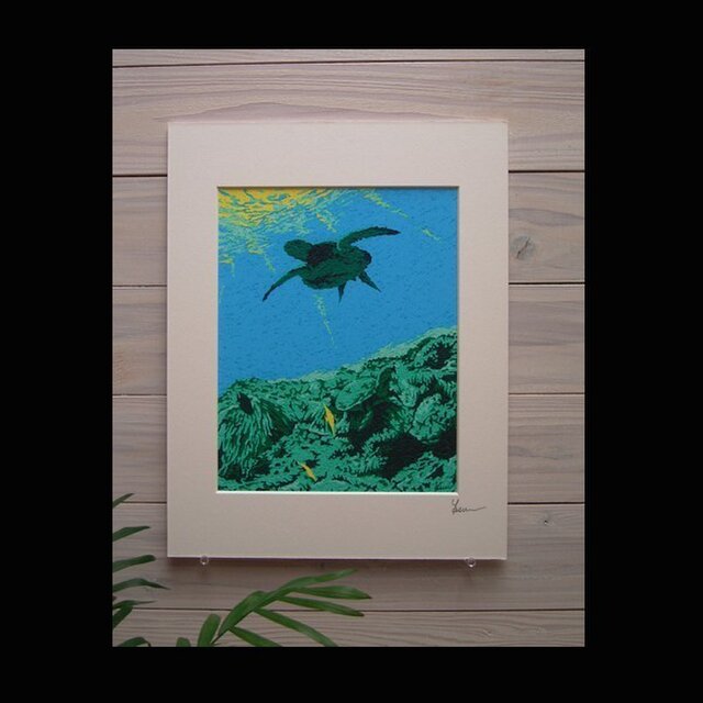 絵画ポスター種子島発 ホヌ (ボード付)の画像1枚目