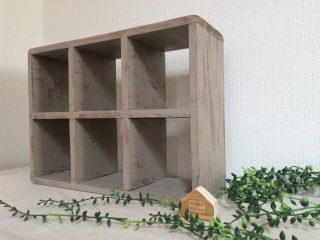 グレー✳︎6ボックスシェルフの画像1枚目