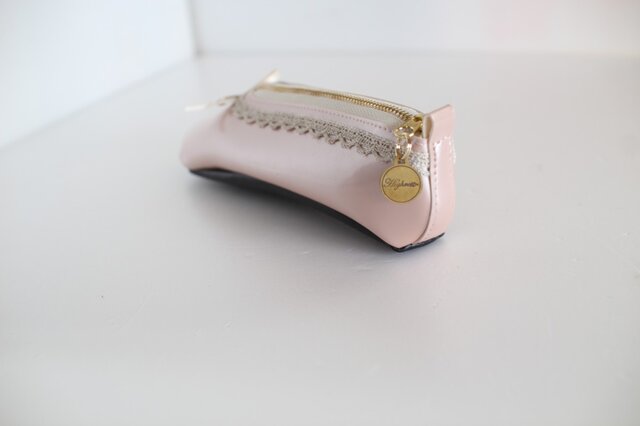 バレエシューズ ポーチ エナメル レース ライトピンク | iichi 日々の