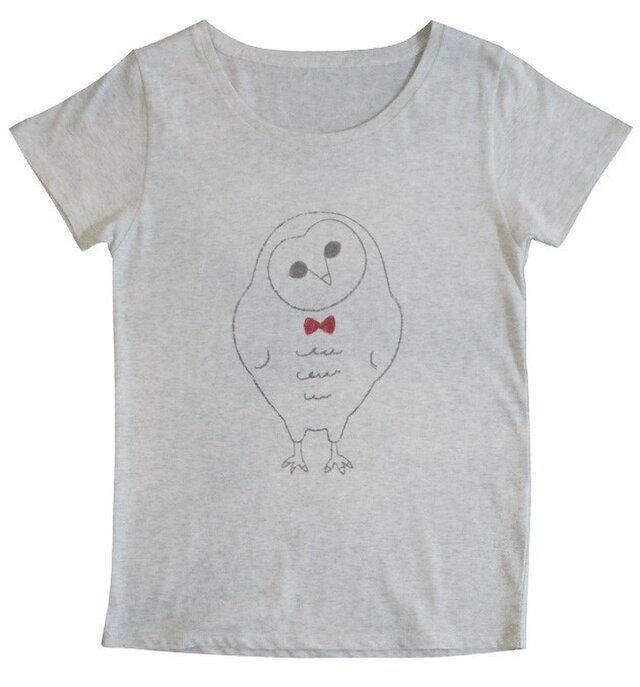 メンフクロウのTシャツ(オートミール)の画像1枚目