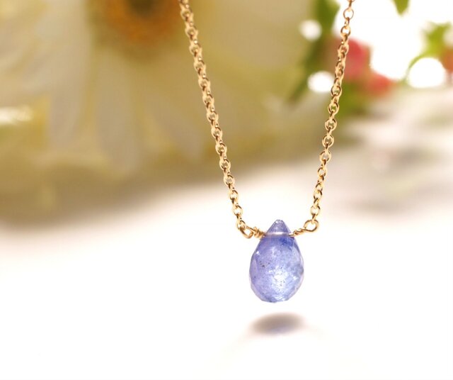 再販】タンザナイトのドロップネックレス ~Angelaの画像1枚目