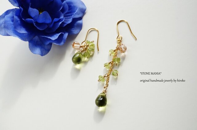 レディーグリーンピアス Lady green earrings P0045の画像1枚目