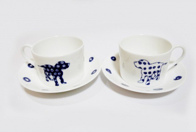 Pair Dog Coffee Cups 犬のペアコーヒーカップの画像1枚目