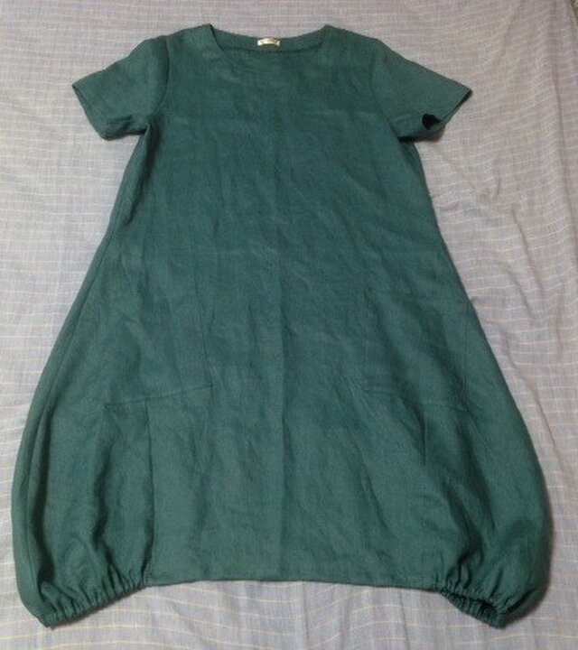 バルーンワンピ ビリジアン リネン100 Iichi ハンドメイド クラフト作品 手仕事品の通販