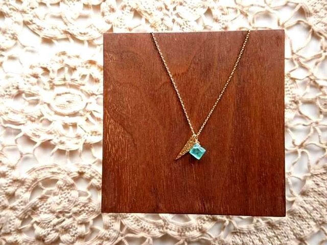【受注生産】Necklace■Star Dust■Bluegreen apatite & triagleの画像1枚目