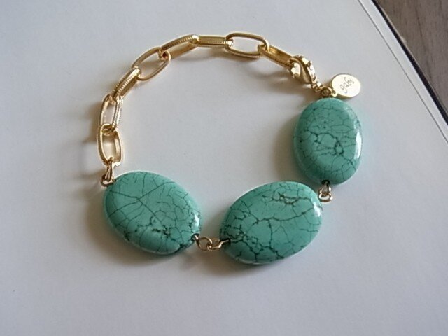 Turquoise Stone design Braceletsの画像1枚目