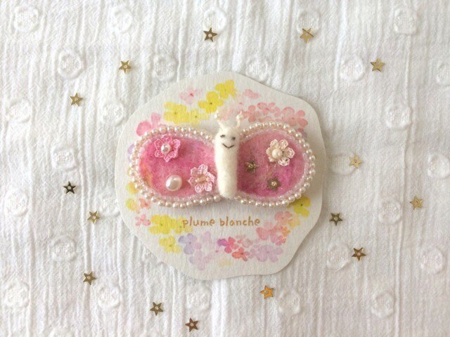 夢見るちょうちょのブローチ パールの画像1枚目