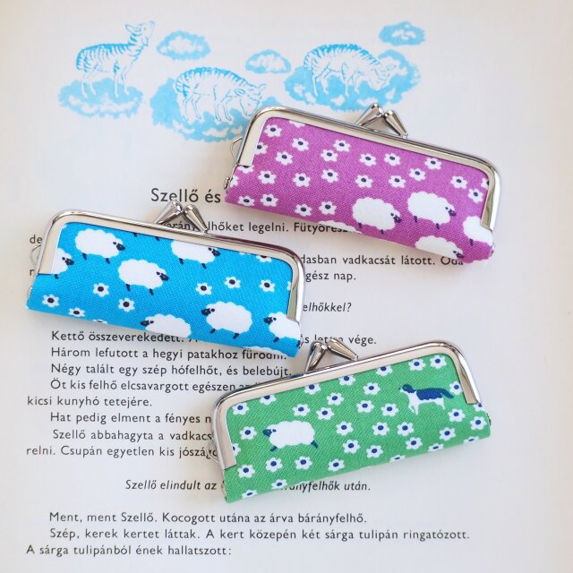 ■もこもこひつじのがま口印鑑ケース■ hanko case (hj)