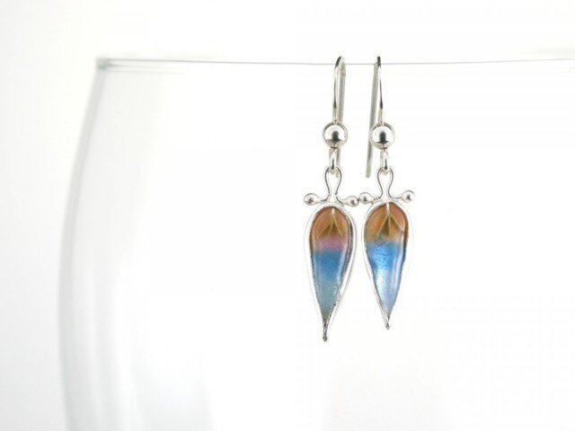【Silver】Email feuilles(エナメル・フィーユ)ピアス&イヤリングの画像1枚目