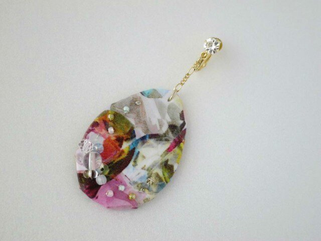 宝石模様イヤリングColor drop(LIBERTY)受注製作の画像1枚目