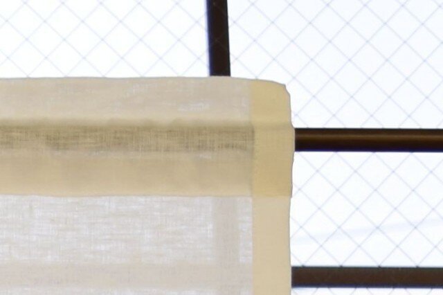 リネンカフェカーテンあじさい刺繍&細幅レース付 | iichi 日々の