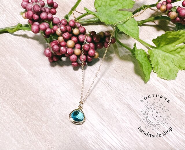 天然石オーダーページ◇14kgf 14kgf～天然石フレームストーンネックレス | iichi 日々の暮らしを