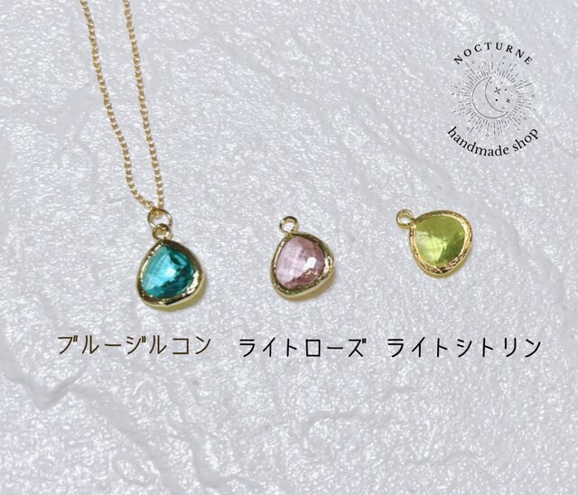 天然石オーダーページ◇14kgf 14kgf～天然石フレームストーンネックレス | iichi 日々の暮らしを