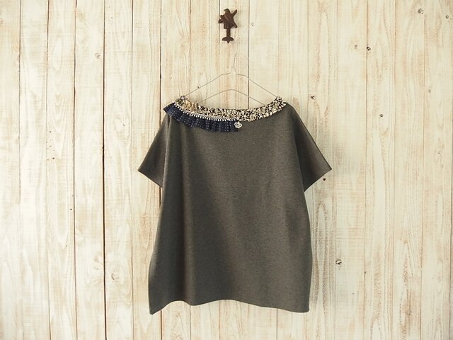 コラージュTシャツ/チャコール Dの画像1枚目