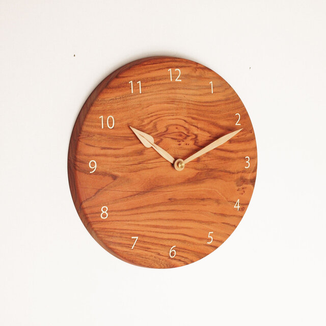 木製 掛け時計 丸型 桜材30