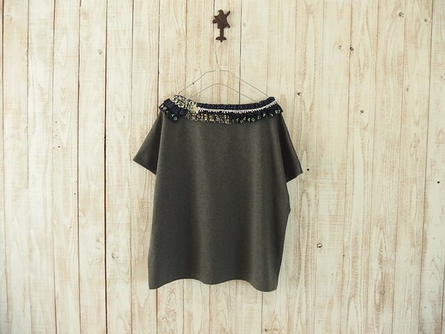 コラージュTシャツ/チャコール Eの画像1枚目