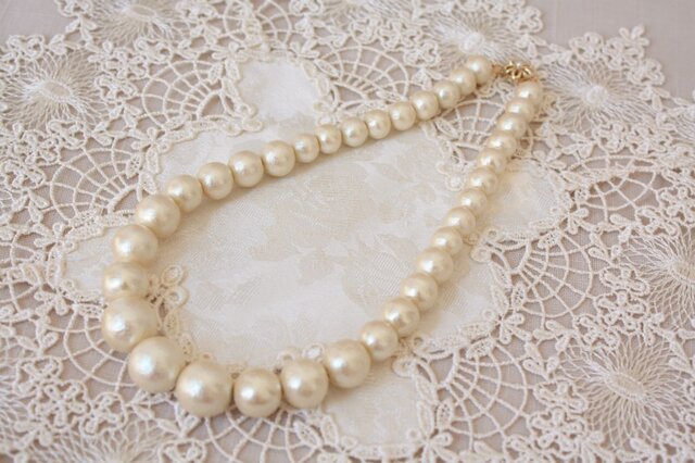 再販★GN60コットンパールショートネックレスの画像1枚目
