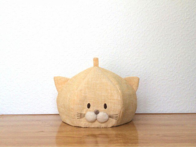こども∞ねこにゃんベレー帽 クリームイエローの画像1枚目