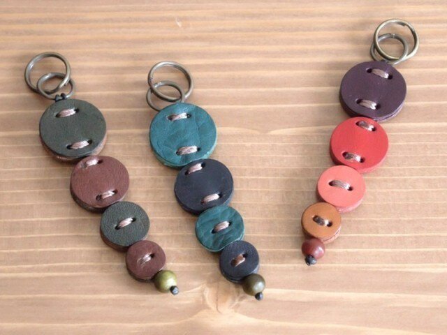 コインL /イタリアンレザーのキーホルダー ☆受注製作の画像1枚目