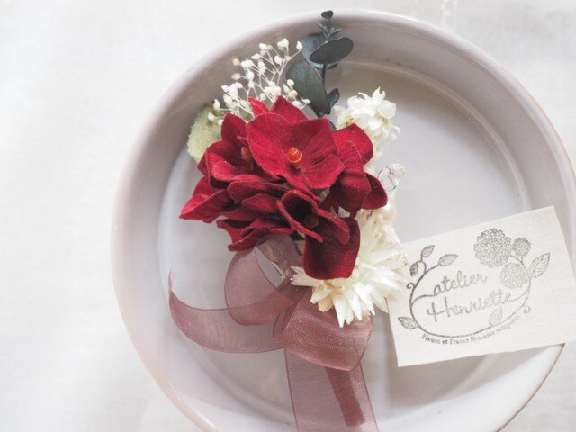 Ajisai rouge ブローチ*コサージュ <BE>の画像1枚目
