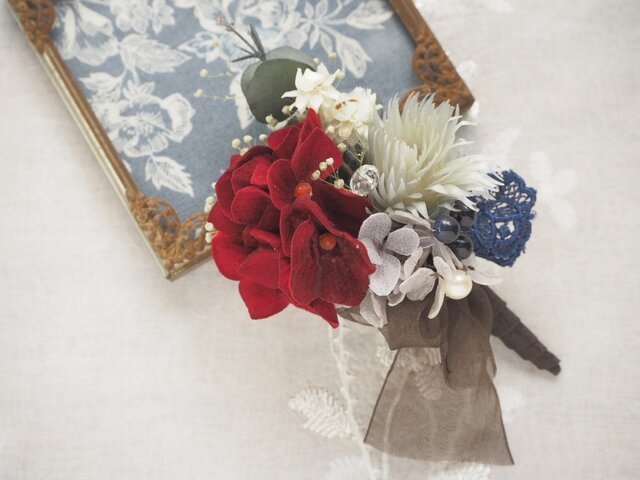 Ajisai rouge ブローチ*コサージュ <BL>の画像1枚目