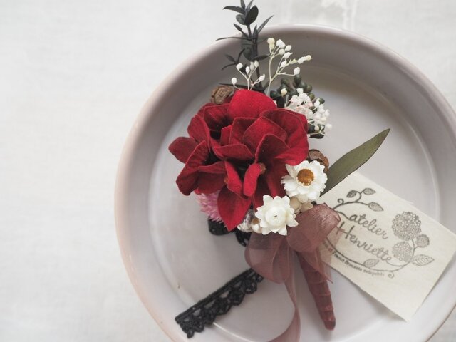 Ajisai rouge ブローチ*コサージュ <BK>の画像1枚目