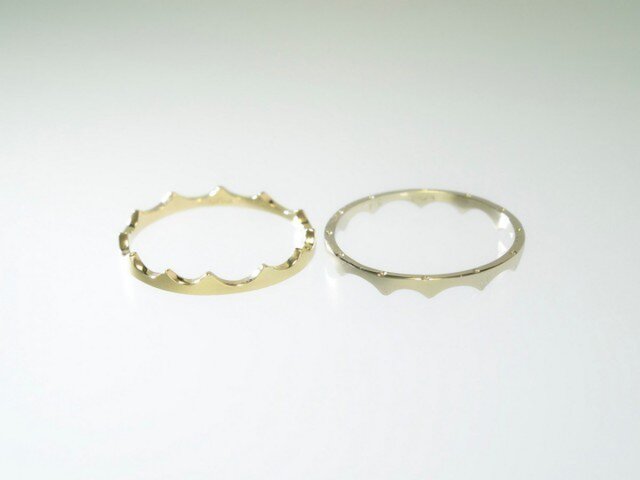 スタッキングリング『波』 14金ホワイトゴールド | iichi 日々の暮らし