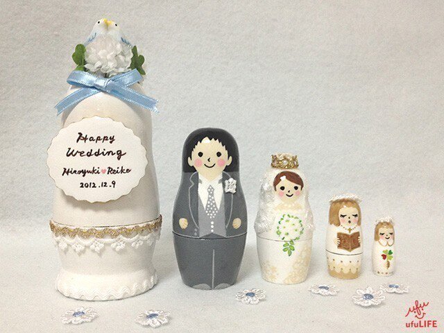 Happy Wedding マトリョーシカ(幸せの青い鳥)の画像1枚目