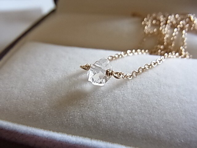 14KGF NYherkimer diamond ネックレスの画像1枚目