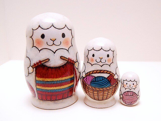 春*夏*秋*冬*編物ひつじ♪マトリョーシカの画像1枚目