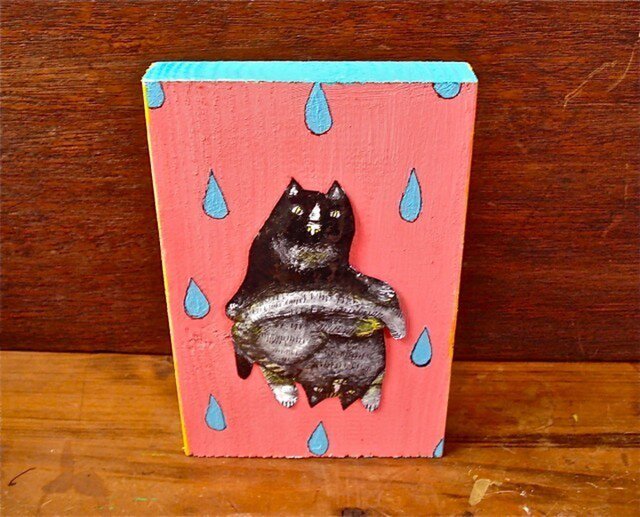 wood painting ★ two catsの画像1枚目