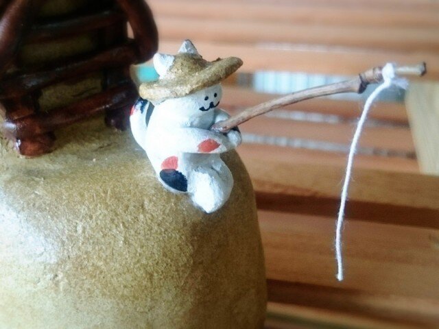 (植木鉢)釣り猫の画像1枚目