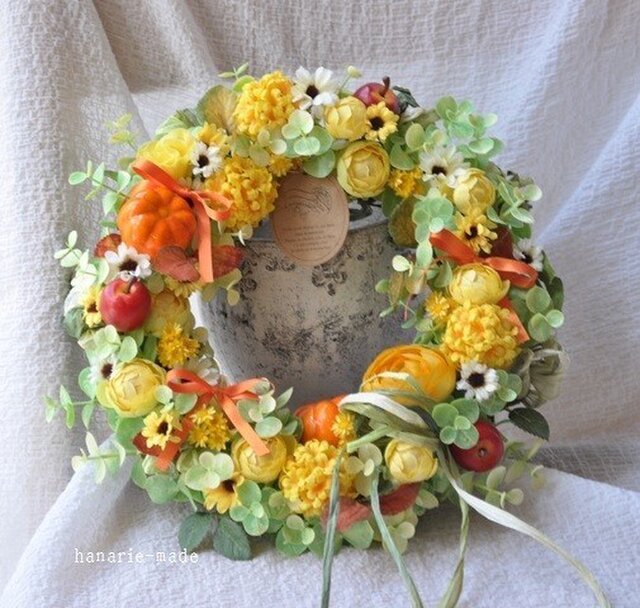 【sold】yellow fantasy wreathの画像1枚目