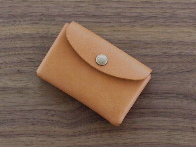 イタリア製牛革のミニ財布 / ナチュラル※受注製作の画像1枚目
