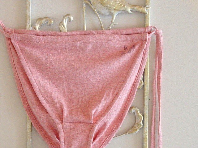 天使のひもパンツ コットンリネンフライス コーラルの画像1枚目