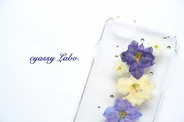gallant(千鳥草ブルー)押し花スマートフォンケースの画像1枚目