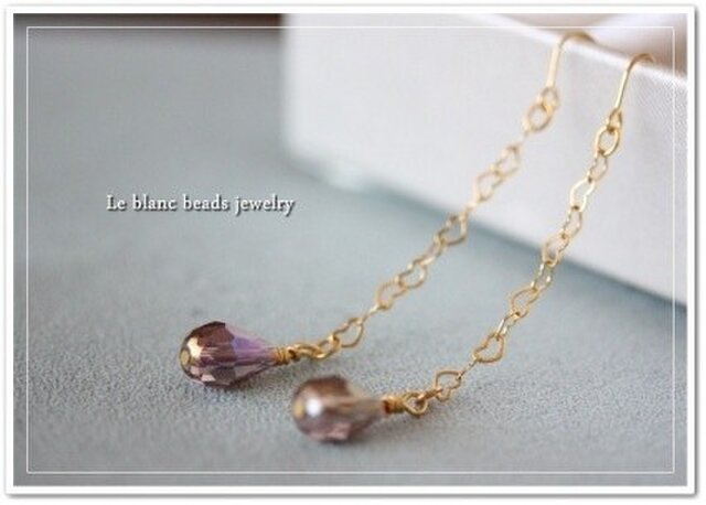 ドロップカットロングピアス(purple)の画像1枚目