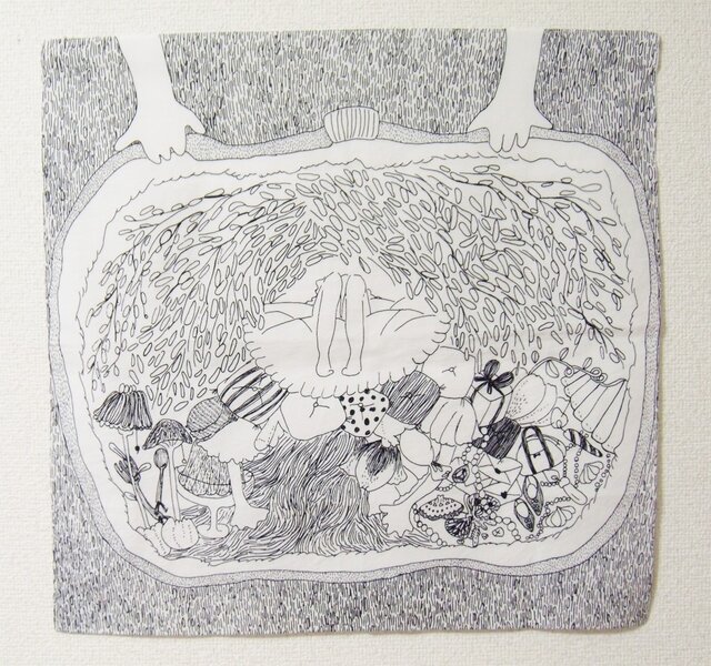 つくもおうじょ かぼちゃの家 綿ブロードハンカチの画像1枚目