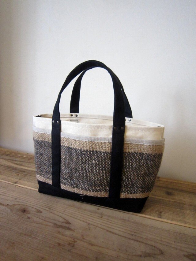 「コーヒーtote」S キナリ×ブラック の画像1枚目