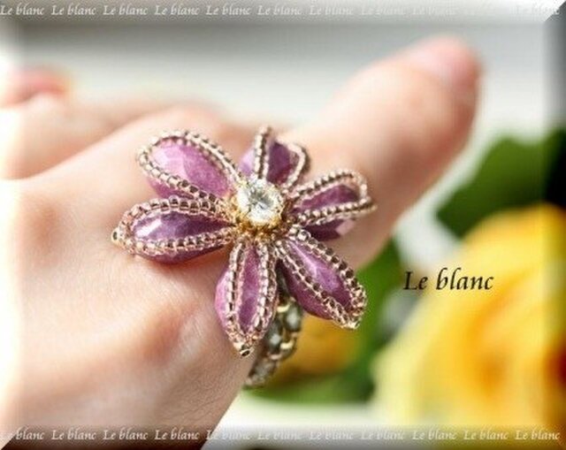 【金属アレルギー肌対応】Antiqueリング(purple)の画像1枚目